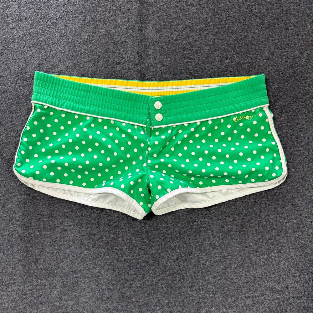 Y2K Billabong Polka Dot Board Shorts Womens Large Green Good Surf Wear